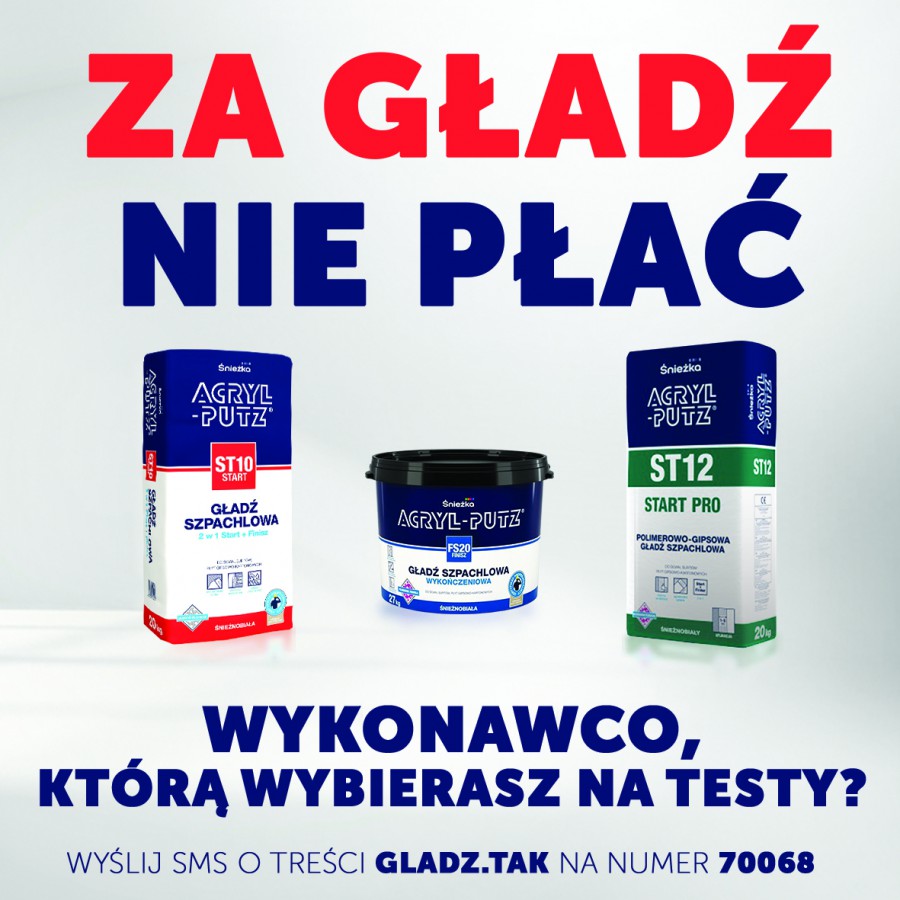 Promocja dla wykonawców - „Za gładź nie płać”. Fot. Śnieżka