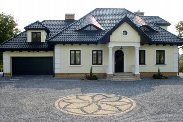 Kostka brukowa Stary Bruk Gdański, kolor grafitowy i żółty