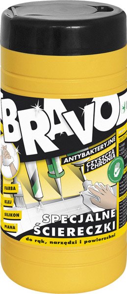 Ściereczki czyszczące BRAVO w poręcznym opakowaniu. Fot. Den Braven