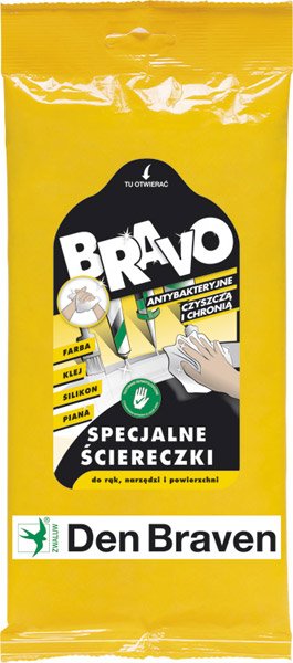 Ściereczki czyszczące BRAVO – saszetka. Fot. Den Braven