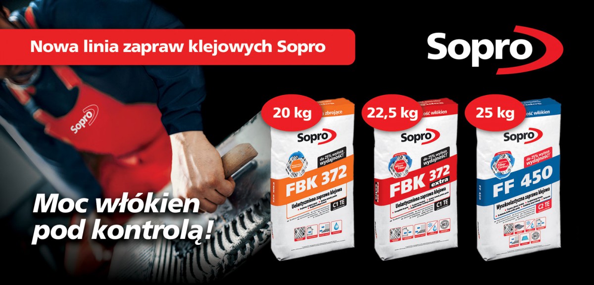 Sopro prezentuje innowacyjną, ulepszoną formułę zapraw klejowych