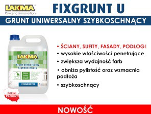 FIXGRUNT U – grunt uniwersalny szybkoschnący. Fot. Lakma