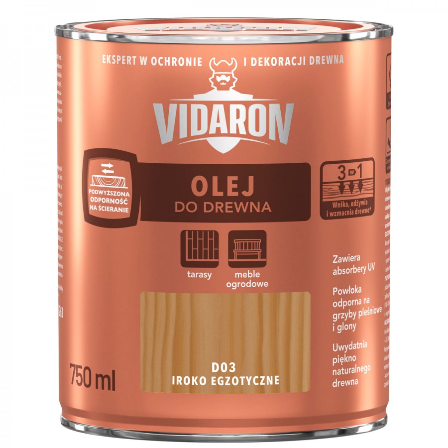 VIDARON. Olej do drewna, Iroko-Egzotyczne