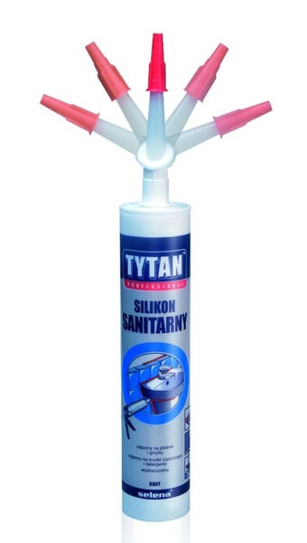Silikon sanitarny Tytan Professional z aplikatorem kątowym