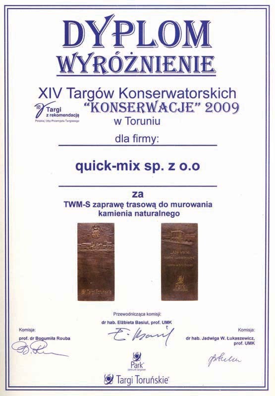 Wyróżnienie dla quick-mix