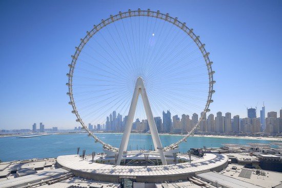 Ain Dubai na tle panoramy Dubaju. Zdjęcie: Ain Dubaj