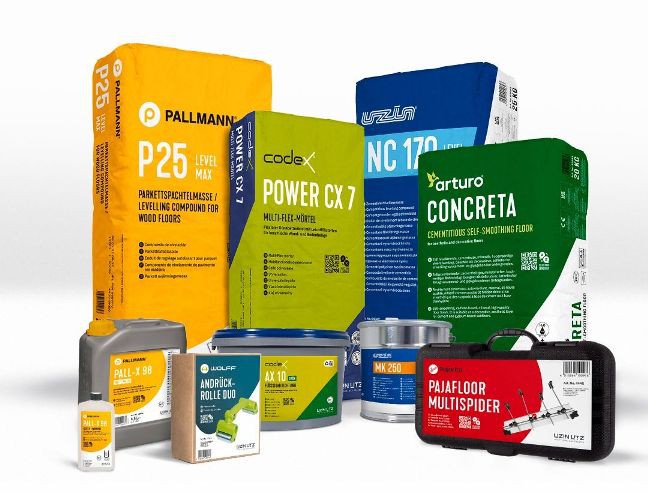 Opakowania produktów UZIN Utz w nowej kolorystyce. Fot. UZIN Utz