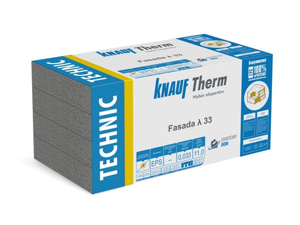Styropian grafitowy Knauf Therm Technic Fasada λ 33 ma doskonały stosunek ceny do jakości. Fot. Knauf Therm