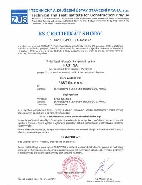 Systemy ociepleń FAST z certyfikatami ETA