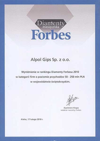 Alpol wśród Diamentów Forbesa