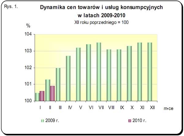 GUS - wskaźniki cen towarów i usług konsumpcyjnych w lutym 2010 r.<br />