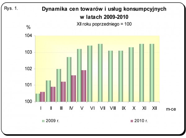 GUS - Wskaźniki cen towarów i usług konsumpcyjnych w maju 2010 r.