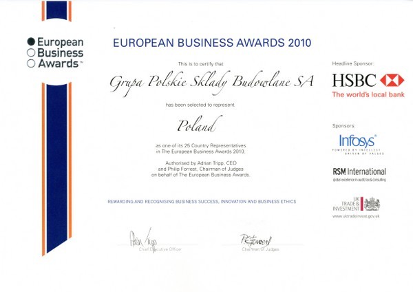 PSB w konkursie European Business Awards