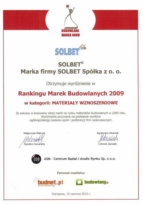 Wyróżnienie dla marki SOLBET