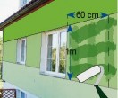 W każdym pasie o wysokości 1 m jednorazowo pokrywa się farbą powierzchnię o szerokości ok. 60 cm.
