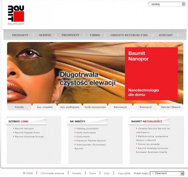 Nowa, intuicyjna strona internetowa Baumit