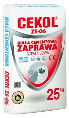 Biała zaprawa szpachlowa CEKOL ZS-06