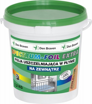 Wiaderko zawierające 1,2 kg SPECTRUM-FOIL EXTRA na pewno przyda się tam, gdzie trzeba profesjonalnie zabezpieczyć niewielką powierzchnię, fot. Den Braven