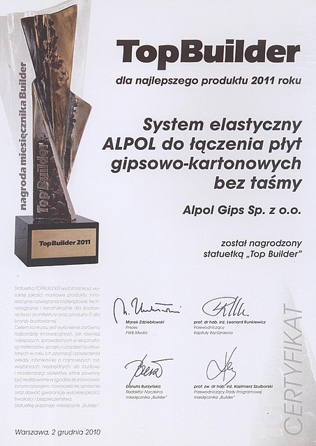 Nagroda TopBuilder 2011 dla systemu elastycznego ALPOL