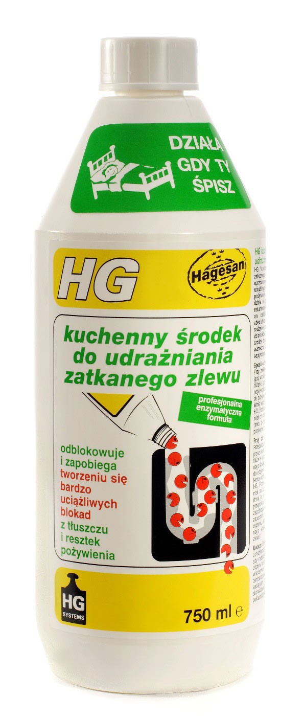 Środek do udrażniania odpływów marki HG Fot.: HG