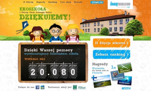 Akcja Ekoszkoła na stronie www.akcjaekoszkola.pl Fot. Knauf Insulation