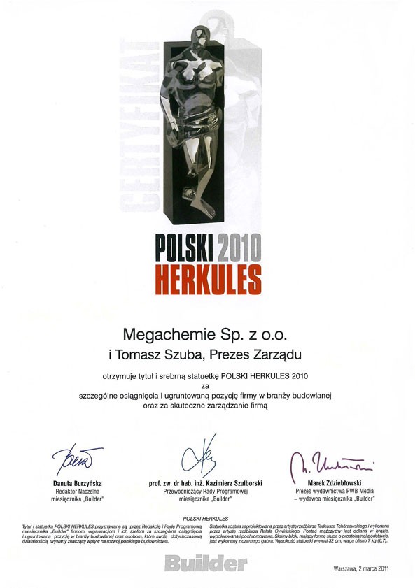 Polski Herkules dla MEGACHEMIE i Prezesa Tomasza Szuby