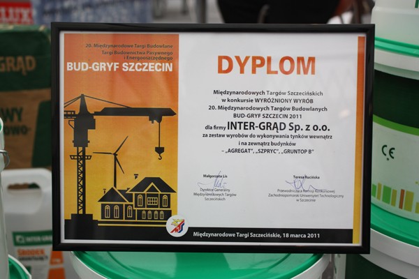 Wyróżnienie dla firmy INTER-GRĄD w Szczecinie