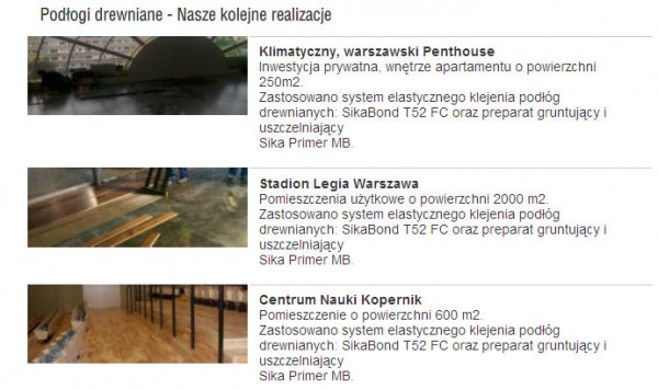 Kolejne realizacje z zastosowaniem klejów elastycznych SikaBond