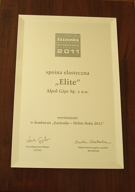 Alpol otrzymał wyróżnienie w konkursie ŁAZIENKA WYBÓR ROKU 2011