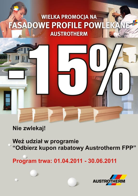 Rabat - 15% na Fasadowe Profile Powlekane marki Austrotherm