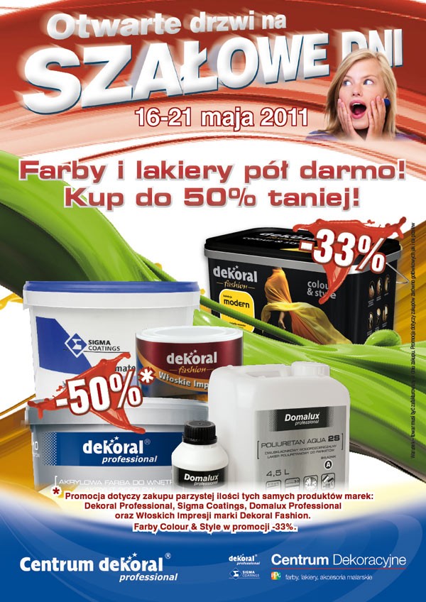 Promocje produktowe w sieci Centrum Dekoracyjne oraz Centrum Dekoral Professional