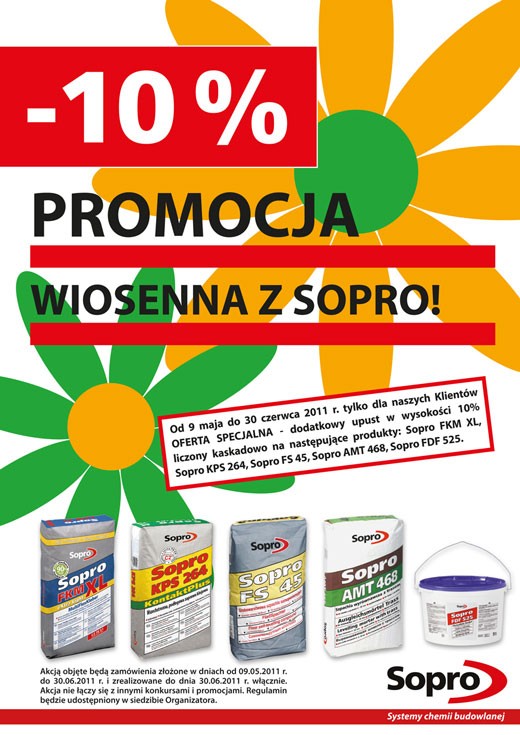 Sopro - Promocja wiosenna -10% na wybrane kleje, szpachle i uszczelnienia