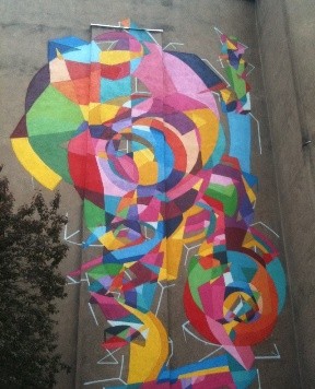 Praca wykonana farbą TYTAN EO na fasadzie budynku przy ul. Grobli 11 w Poznaniu Festiwal Muralia Outer Spaces 2011 Fot. Selena