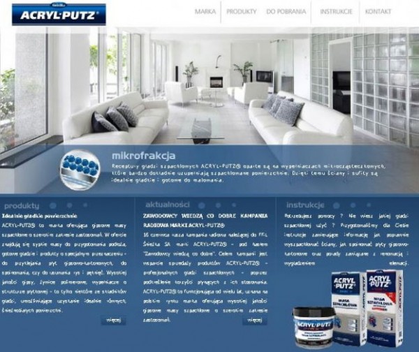 Nowy serwis internetowy marki acryl- putz