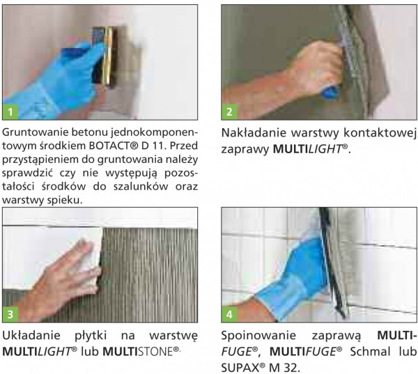 Układanie płytek ceramicznych oraz kamienia naturalnego według Botament