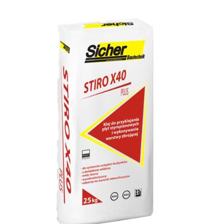 Stiro X40 Plus - Klej do przyklejania płyt styropianowych i wykonywania warstwy zbrojącej
