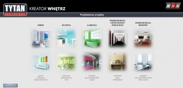 Przykładowe wizualizacje pomieszczeń w „NEO-KREATORZE WNĘTRZ” Fot. Selena SA