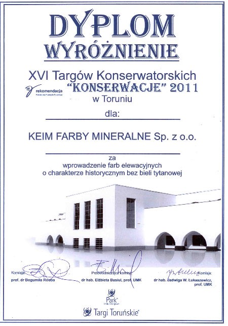 Wyróżnienie dla farby bez bieli tytanowej firmy KEIM