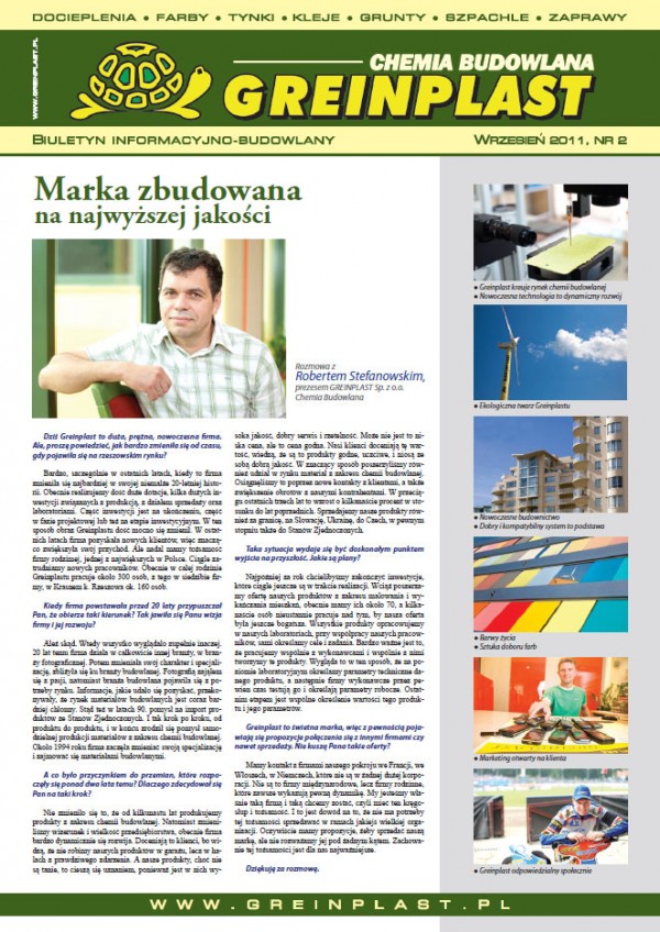 Nowy numer magazynu informacyjno - budowlanego „Greinplast”
