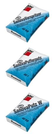 Układ tynków renowacyjnych składa się z 3 produktów: Baumit Sanova Vorspritzer, Baumit Sanova Pufferputz, Baumit Sanova Putz W , fot. Baumit