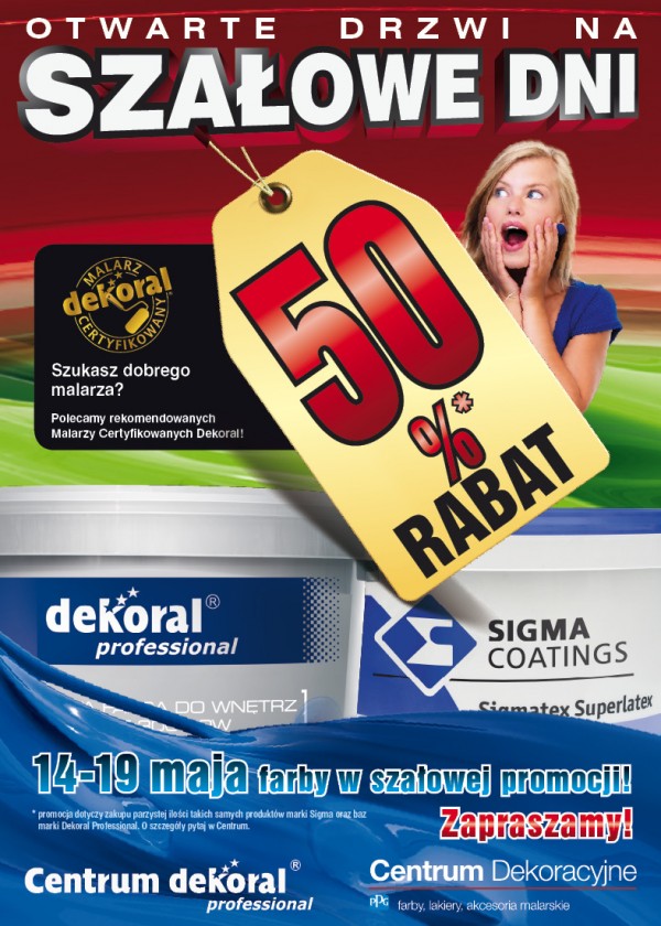 50% taniej w Centrach Dekoral Professional