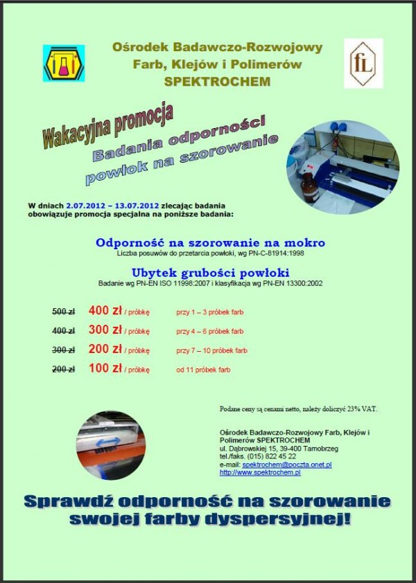 Producencie - sprawdź odporność na szorowanie swojej farby dyspersyjnej