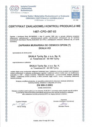 Inspekcja Zakładowej Kontroli Produkcji zakończona wynikiem pozytywnym<br />