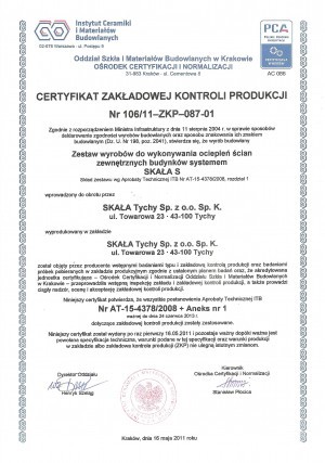 Inspekcja Zakładowej Kontroli Produkcji zakończona wynikiem pozytywnym<br />