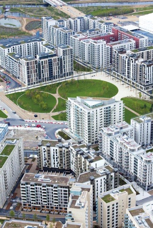 Wioska olimpijska w Olympic Park w Londynie - produkty MAPEI wykorzystano do montażu okładzin ceramicznych w bloku nr 9.