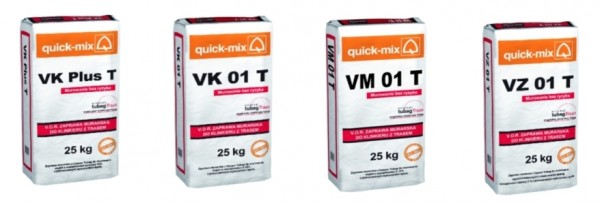 System zapraw V.O.R. z trasem Tubag. Zaprawy: VK Plus T, VK 01 T, VM 01 T, VZ 01 T. Foto. quick-mix