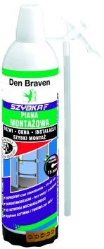 Szybka piana montażowa firmy Den Braven pozwoli nam skutecznie i bardzo szybko stworzyć doskonałą izolację termiczną, akustyczną i przeciwwilgociową, fot. Den Braven