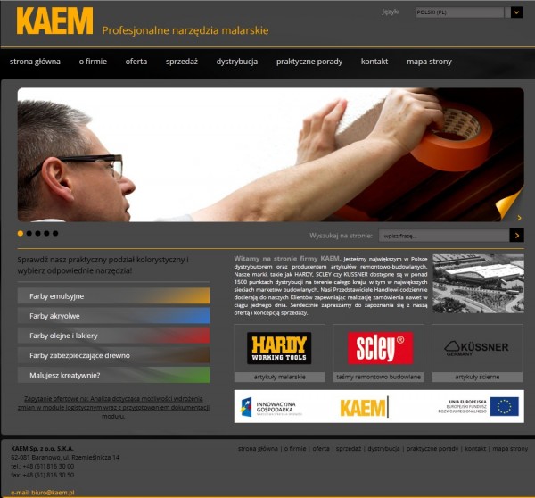 Nowa szata graficzna witryny internetowej www.kaem.pl
