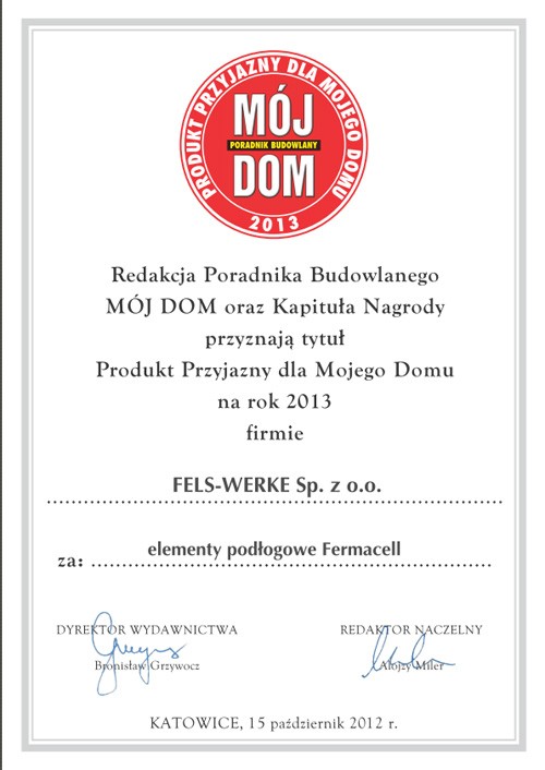 Fermacell - Produkt Przyjazny na rok 2013