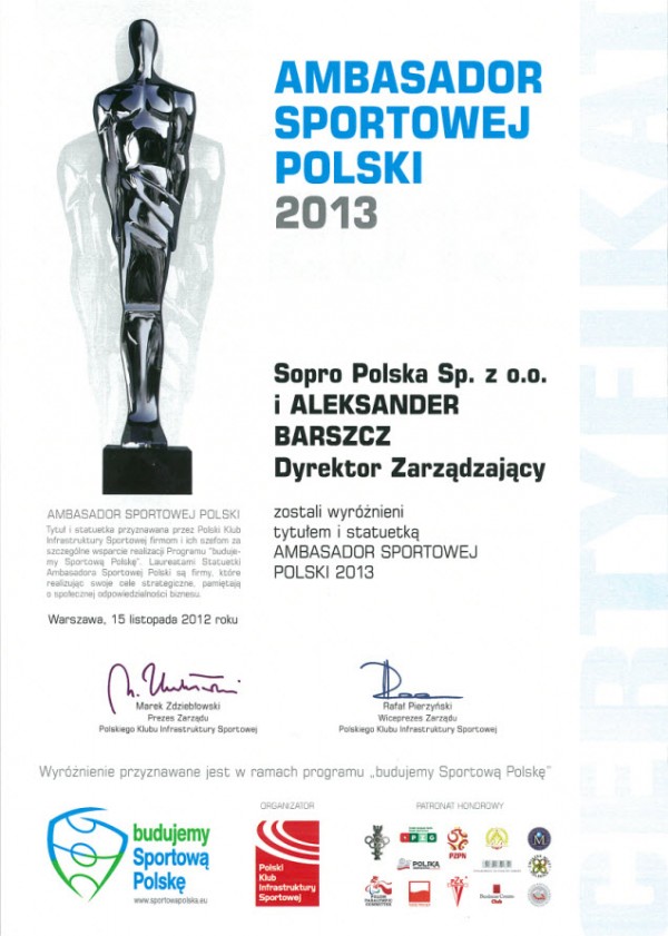 Podwójne wyróżnienie dla Sopro